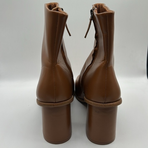 Time and Tru Tan Chunky 90's Y2K Block Heel Ankle Booties Size 10 - Picture 5 of 13